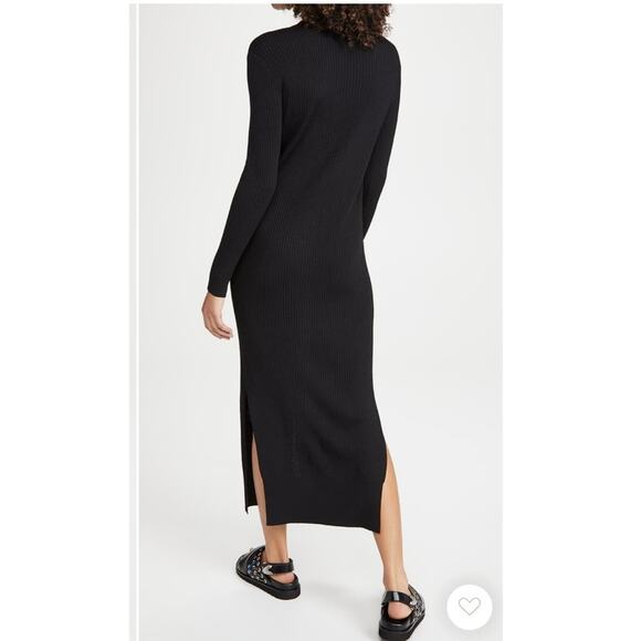 New Line and Dot Simone black ribbed slinky knit button front maxi dress size XL - Picture 4 of 14